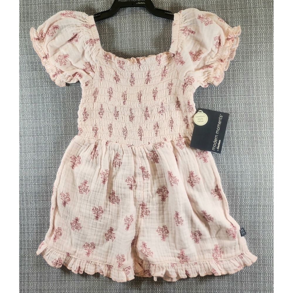 Modern Moments by Gerber Romper Toddler 4T Pink Boho Floral